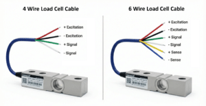 4-wire vs 6-wire load cell wiring