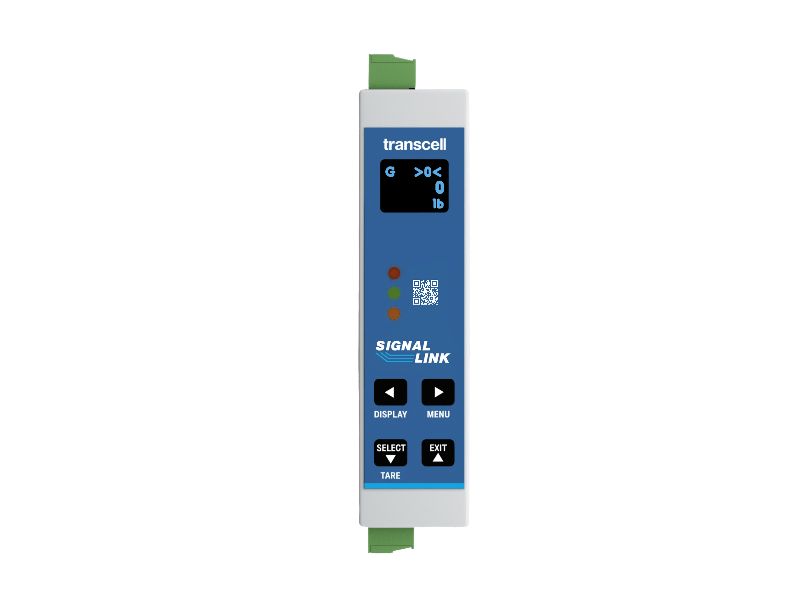 Signal Link front panel OLED display showing gross weight homescreen