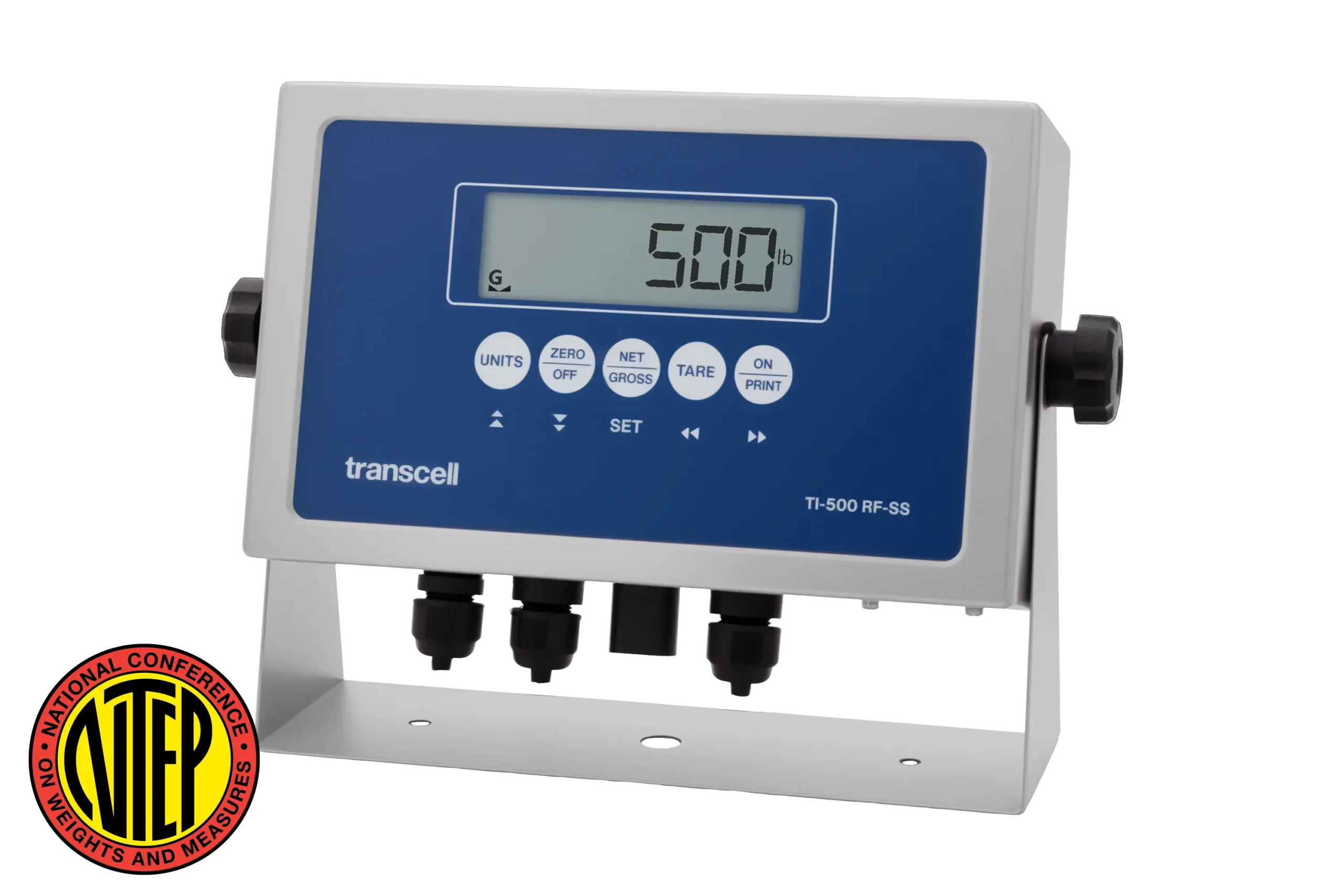 TI-500 RF-SS Battery Powered, Wireless-Ready NTEP Indicator - Angled