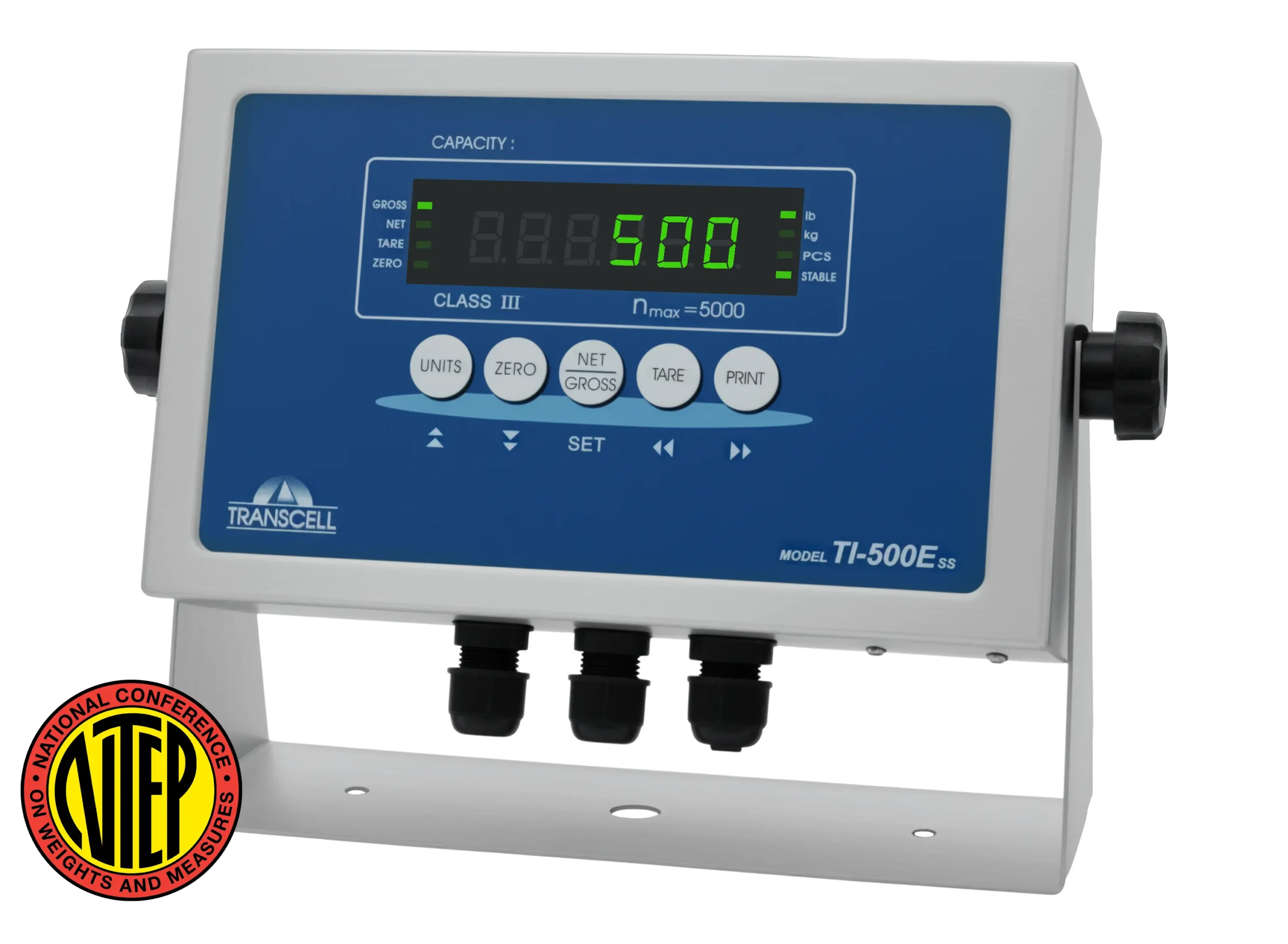 TI-500E SS Basic NTEP Weighing Indicator (Stainless Housing) - Angled