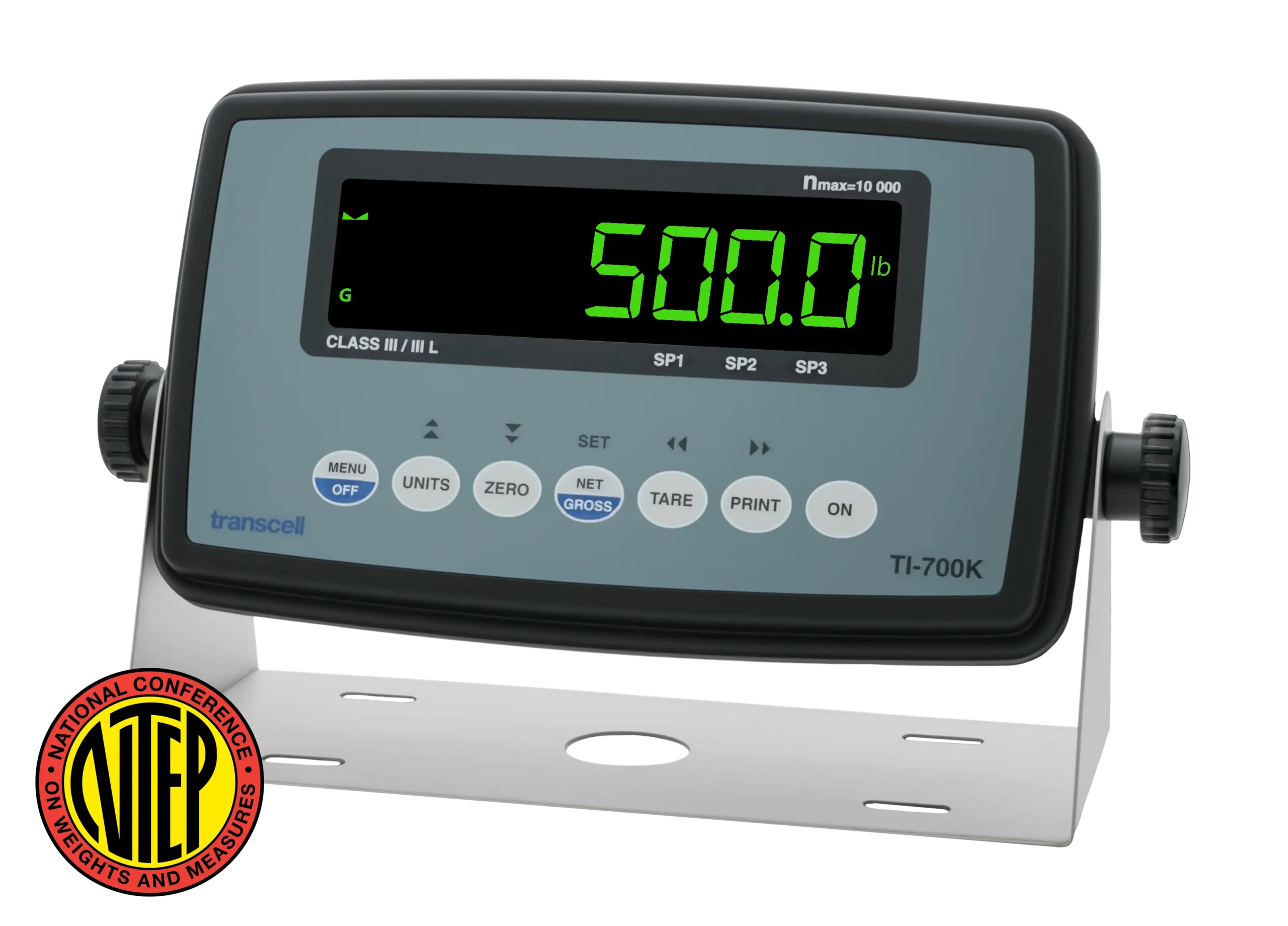 TI-700K IP69K Waterproof NTEP Weighing Indicator (Reverse LCD) - Angled