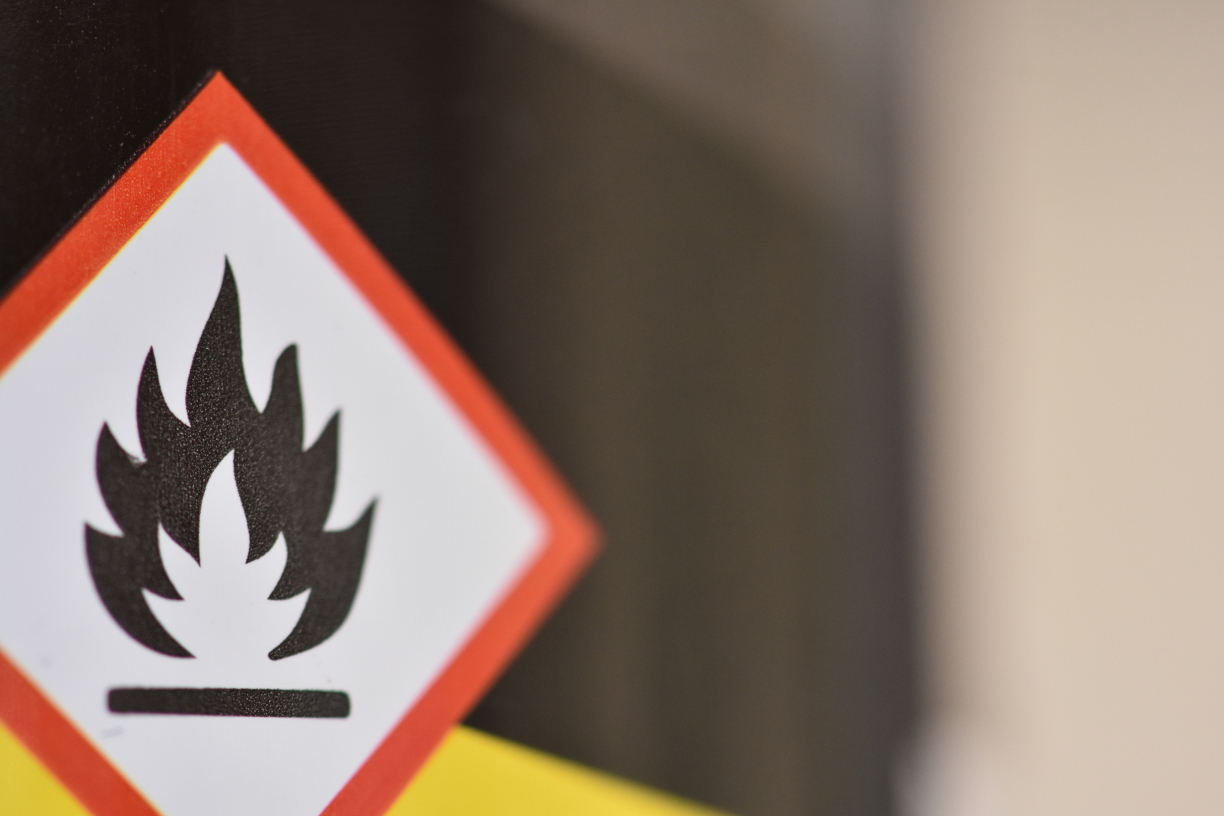 A sign - flammable