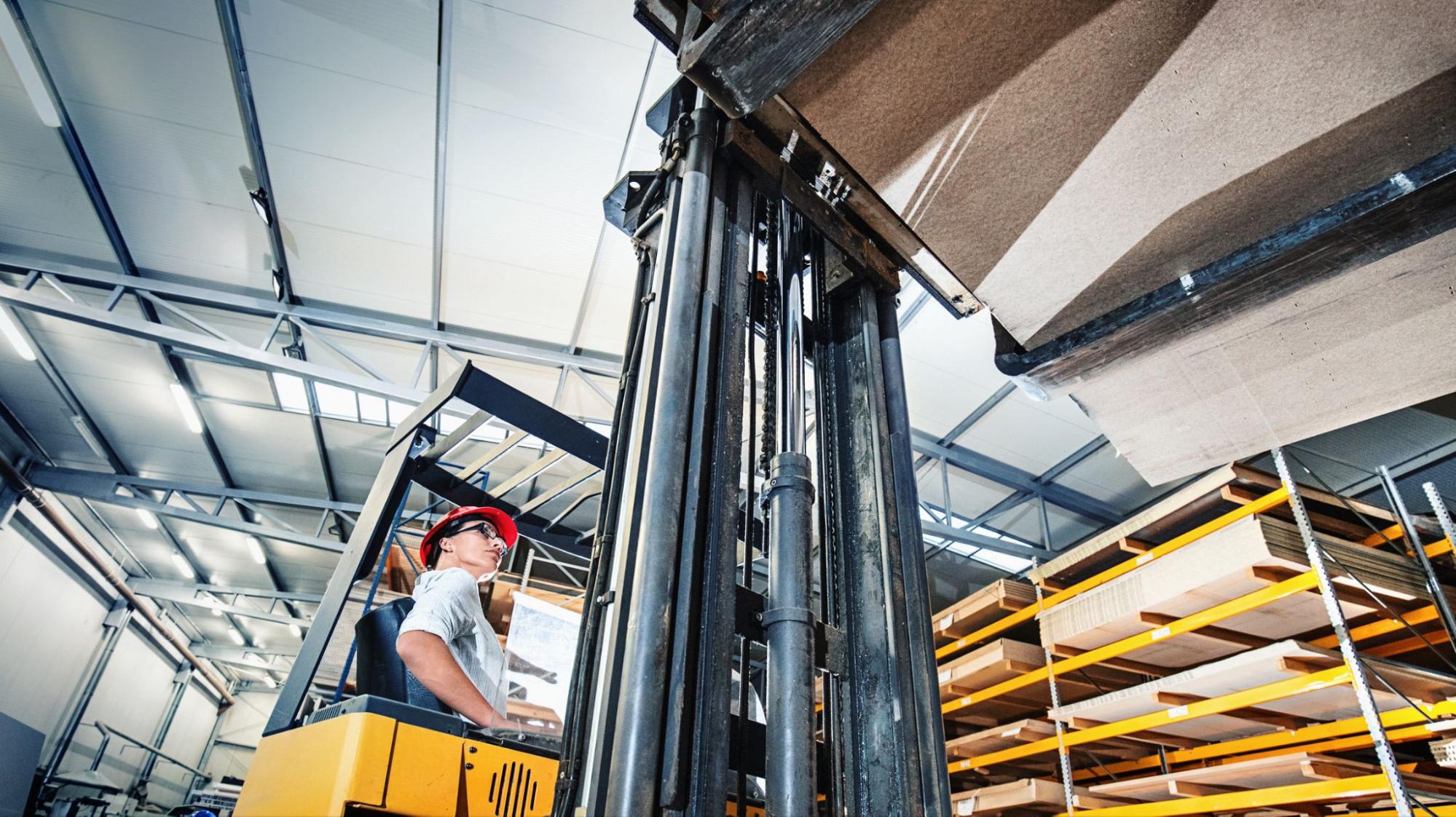 Photo of a forklift at work