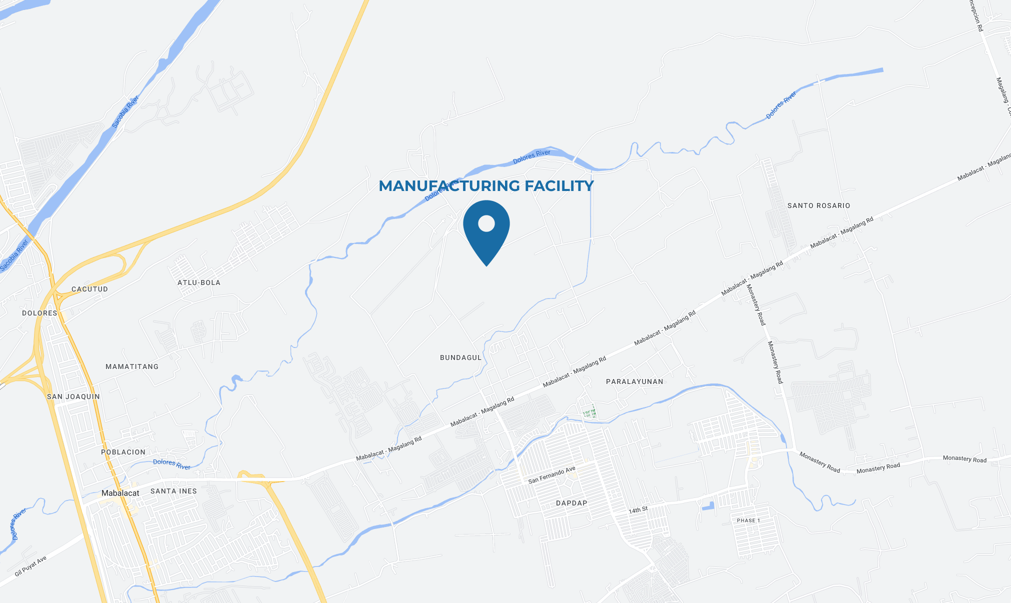 map of Philippines manufacturing facility