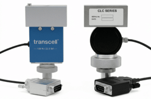 Side by side comparison of Transcell replacement load cell and original Chatillon load cell showing identical form factor mounting and connector compatibility