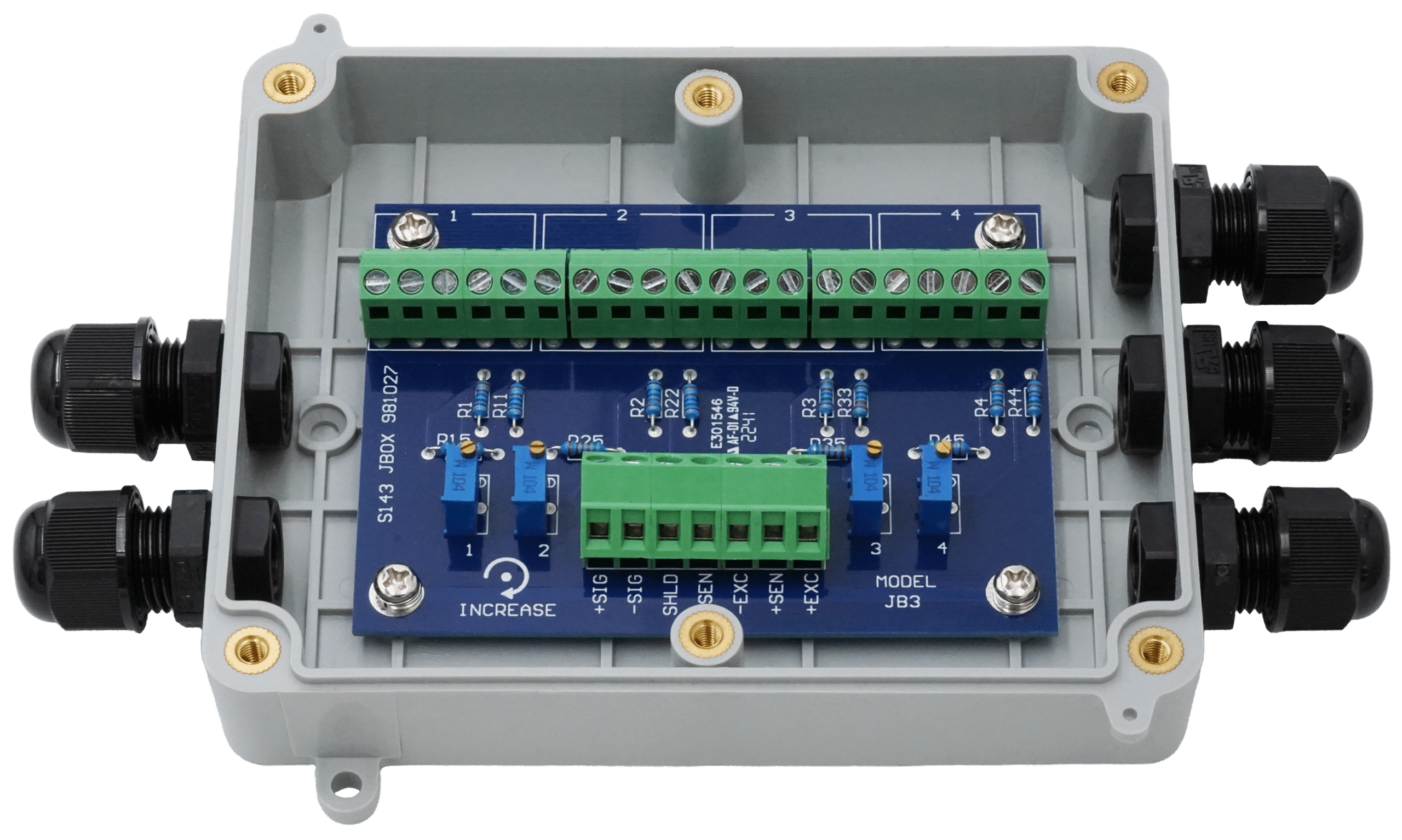 JB-FI-4 IP67 signal trim junction box included with Guardian Premium floor scale
