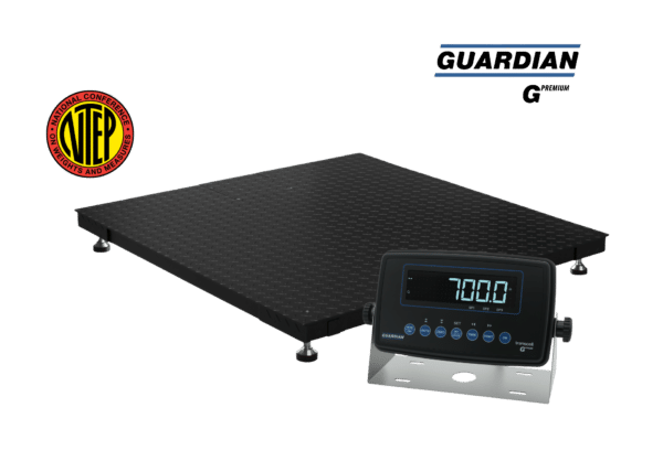 Transcell Guardian Premium floor scale with G-700K indicator IP67 rated industrial weighing