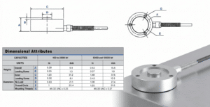 Load Button load cell CAD drawing and 3D model visualization for OEM integration