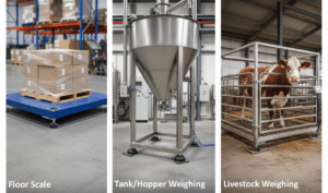Examples of shear beam load cells in real industrial systems such as floor scales, tank weighing, and livestock weighing