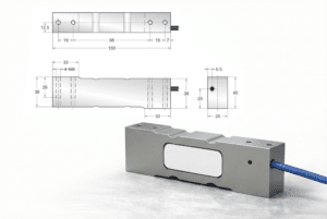 Single point load cell CAD drawing and 3D model visualization for OEM integration